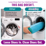 CleanXing Shoe Washing Machine Bag for Sneakers, Reusable Laundry Shoe Bag for Washer & Dryer, Shoe Cleaning Bag with Protective Zipper, 360° Deep Clean for Shoes, Blue Color - Image 4