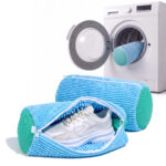 CleanXing Shoe Washing Machine Bag for Sneakers, Reusable Laundry Shoe Bag for Washer & Dryer, Shoe Cleaning Bag with Protective Zipper, 360° Deep Clean for Shoes, Blue Color