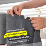 Reusable Microfiber Cleaning Cloth Roll: 20pcs 25×25 cm, Dark Grey - Image 2