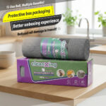 Reusable Microfiber Cleaning Cloth Roll: 20pcs 25×25 cm, Dark Grey - Image 5