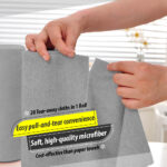 Super Absorbent Microfiber Cloth Roll: 20 pcs (25×25 cm), Light Grey - Image 2