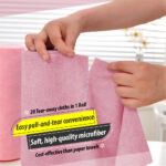 Premium Microfiber Cleaning Cloth Roll: Pack of 20 | 25x25 cm, Light Pink - Image 2