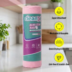 Premium Microfiber Cleaning Cloth Roll: Pack of 20 | 25x25 cm, Light Pink - Image 4