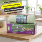 Multi-purpose Microfiber Cleaning Cloth Roll: 20pcs 25x25 cm, Light Tea Green - Image 5