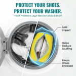 CleanXing Shoe Washing Machine Bag for Sneakers, Reusable Laundry Shoe Bag for Washer & Dryer, Shoe Cleaning Bag with Protective Zipper, 360° Deep Clean for Shoes, Yellow Color - Image 2