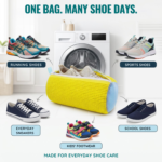 CleanXing Shoe Washing Machine Bag for Sneakers, Reusable Laundry Shoe Bag for Washer & Dryer, Shoe Cleaning Bag with Protective Zipper, 360° Deep Clean for Shoes, Yellow Color - Image 3
