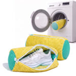 CleanXing Shoe Washing Machine Bag for Sneakers, Reusable Laundry Shoe Bag for Washer & Dryer, Shoe Cleaning Bag with Protective Zipper, 360° Deep Clean for Shoes, Yellow Color